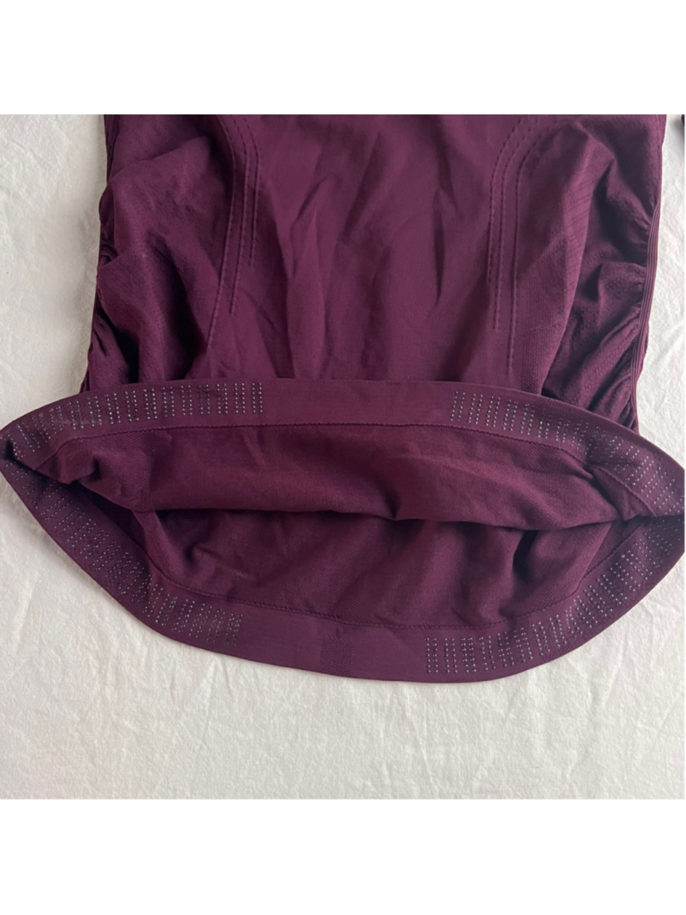 Quince Women Seamless Sz S Ruched Long Sleeve Athletic Top Plum Yoga Sustainable - Picture 9 of 10